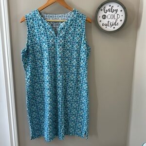Women's Coolibar Oceanside Tank Dress Size Large Blue